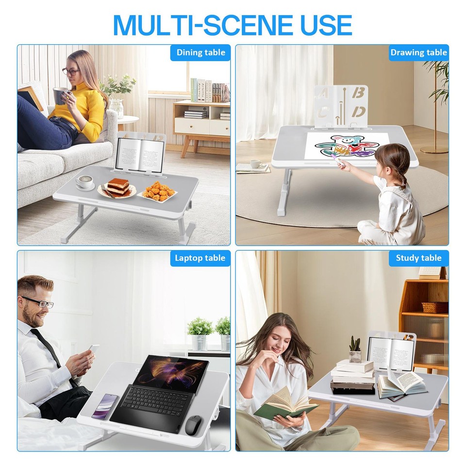 Adjustable Laptop Table Stand Lap Tray Sofa Bed Notebook Computer