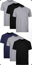 Hanes 6-pack Mens T-Shirt Moisture-Wicking Cotton Crewneck Tees Black, Gray XL