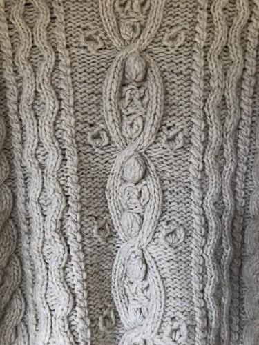 Mountain Top Woolens Cream Fisherman Sweater Unmarked Size (maybe LG) - Picture 3 of 9