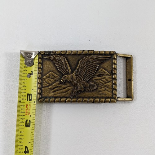 Vintage Patriotic Eagle Solid Brass Belt Buckle USA - Picture 4 of 4