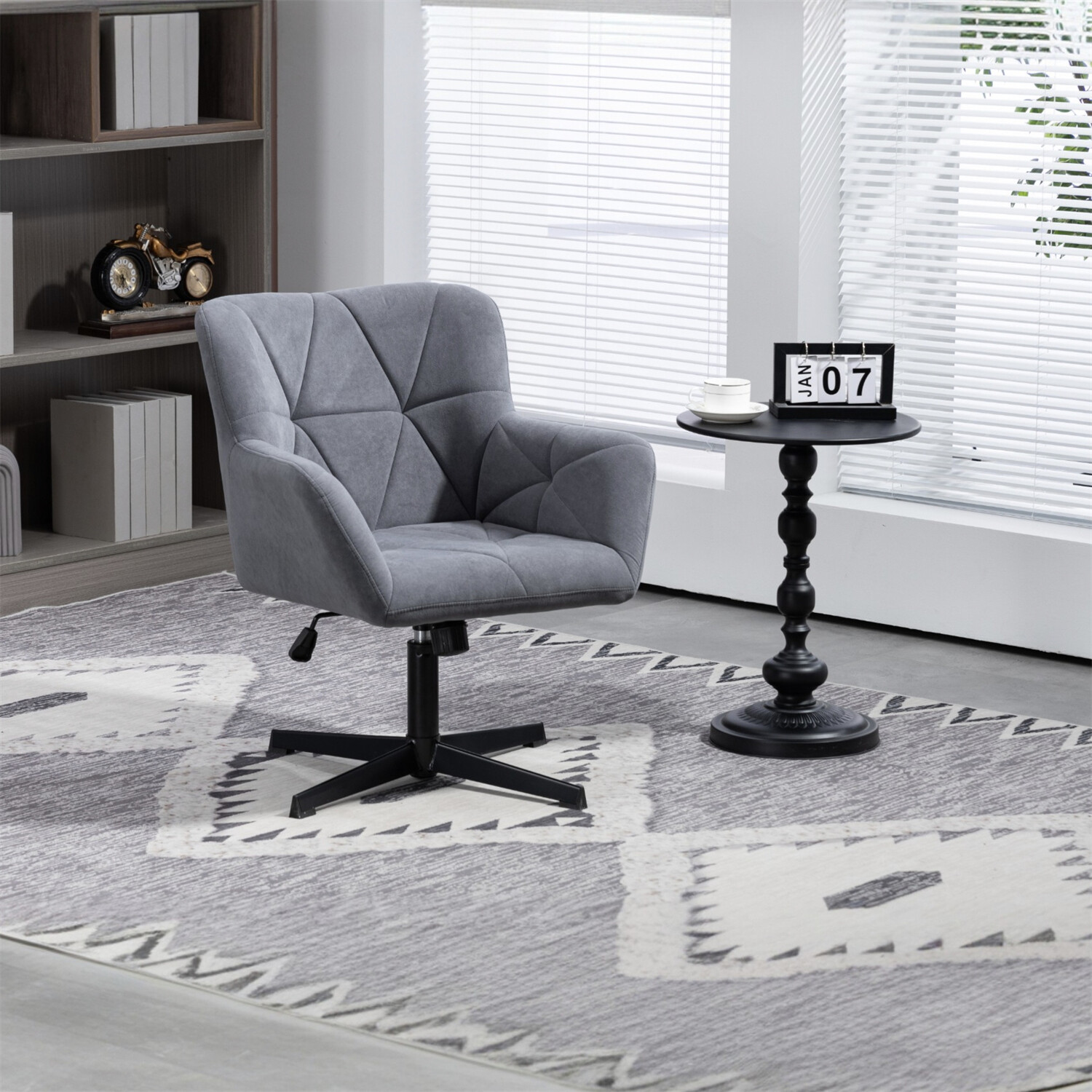 Ergonomic Office Swivel Chair with Metal Legs for Desk or Living Room-image