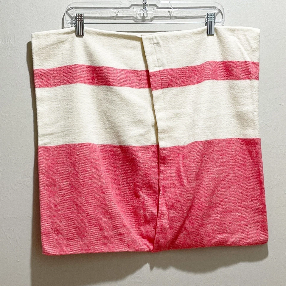 LANDS DOWNUNDER Sydney Stripe Pillow Cover Soft Ivory Pink Made In Italy 20x20 - Image 2 of 4