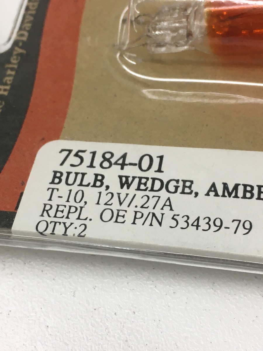 Mine NOS OEM Genuine Harley Davidson Accessory Amber Wedge Bulb .27A P