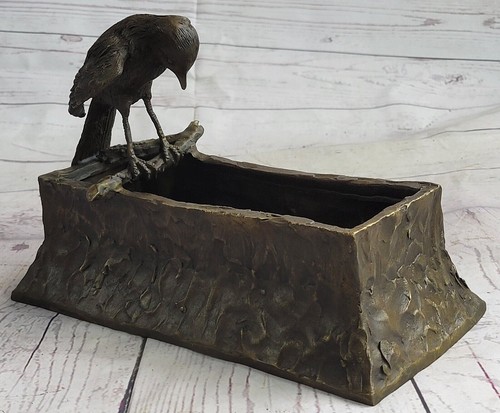 Florero de bronce firmado nuevo jardinero estatua escultura estatuilla figura obra de arte OFERTA - Imagen 2 de 7