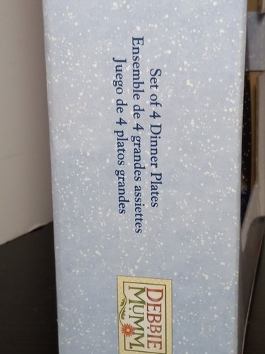 Debbie Mumm SNOW FLURRIES 11" Dinner Plate Set x4 Large Christmas Plates round - Picture 17 of 22