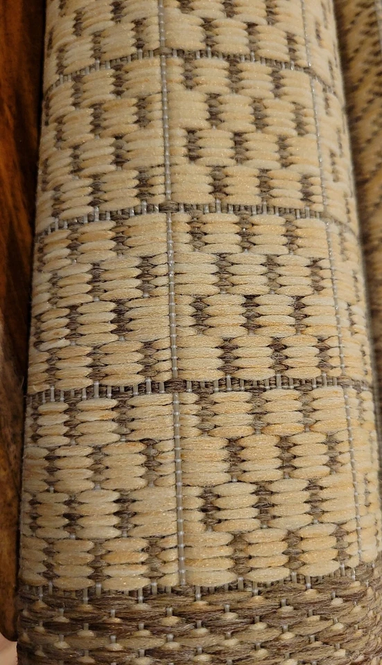 Alfombra de campo a cuadros Recife 2'W x 3'7"L con telar eléctrico en natural/cacao Foto 3 de 3