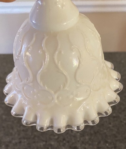 Fenton Art Glass Spanish Lace milk glass decorative bell - Picture 5 of 7
