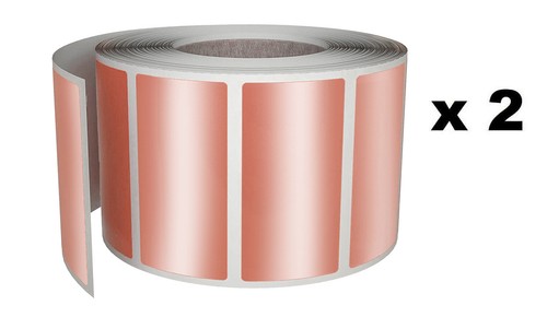 40MM x 19MM (4CM x 2CM) Bright Rose Gold Label Rolls All-Purpose Use 1000 Pack - Picture 2 of 8