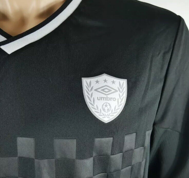 Umbro Checkerboard Shiny Glanz S/S Soccer Jersey Black White