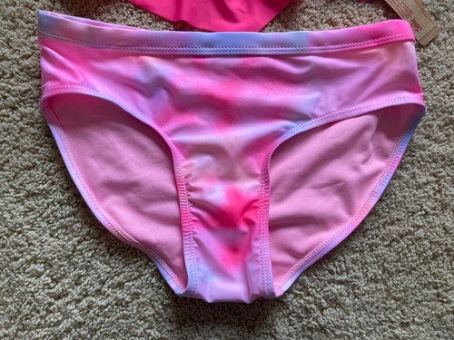 Justice Girls 2 Piece Graphic Flowy Bikini Swimsuit Pink XL(16/18) NEW Floral - Picture 2 of 7
