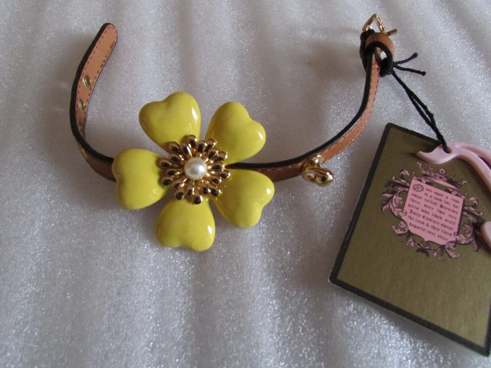 Juicy Couture собачий воротник или женщина браслет большой цветок Vachetta кожи новый с ярлыками - Изображение 3 из 4