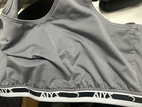 Reggiseno sportivo Zyia Active leggero Racerback grigio taglia L palestra non imbottito allenamento - Foto 4 di 4