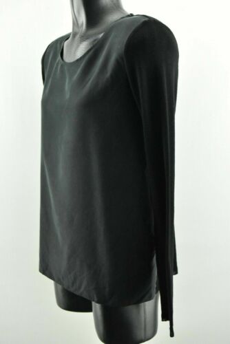 COS Womens Blouse Long Sleeve Crew Neck Black Shirt 100% Wool size 36 - Picture 3 of 10