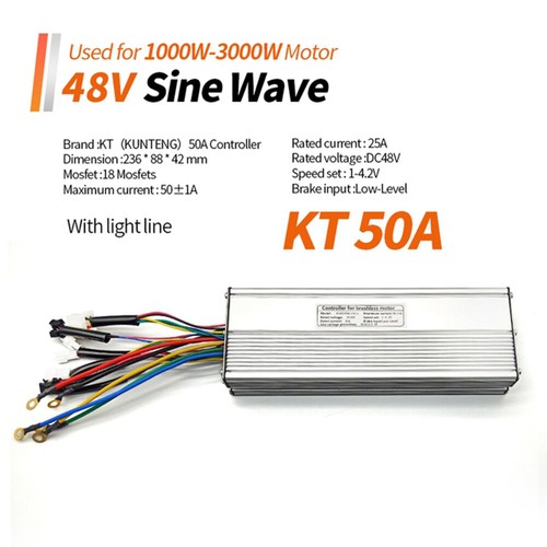 Controlador de bicicleta eléctrica KT 15A-50A onda sinusoidal onda cuadrada sin escobillas motor bicicleta - Imagen 31 de 32