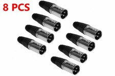 8 Pcs XLR 3-Pin Male Mic Microphone Audio Adapter Cable Connector Nickel Lot