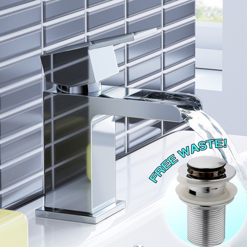 Waterfall Bathroom Taps Chrome Basin Mixer Bath Filler Shower Deck Tap Sets - Picture 4 of 17