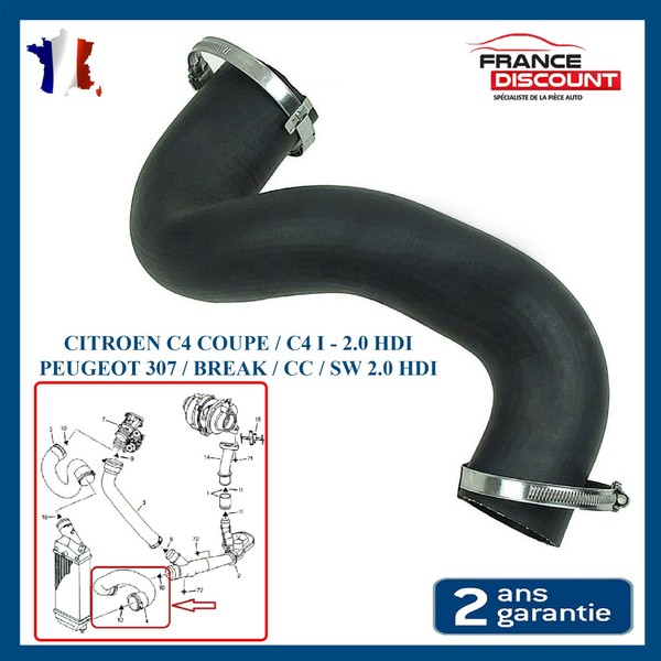 Turbo Schlauch Aufladung Vorbereitet FüR C4 Coupé & C4 I 2.0 HDI = 0382AT-image