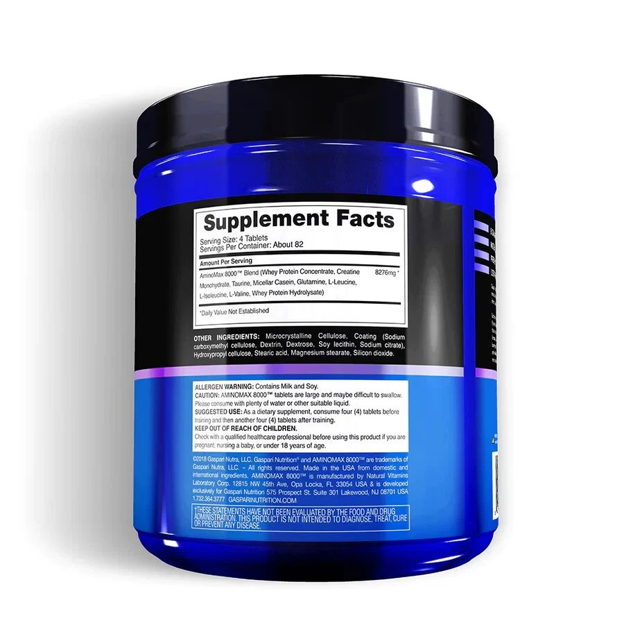 Gaspari AminoMax 8000 - 325 Tabletten - Aminosäuren, Kreatin, Taurin, Glutamin - Bild 2 von 4