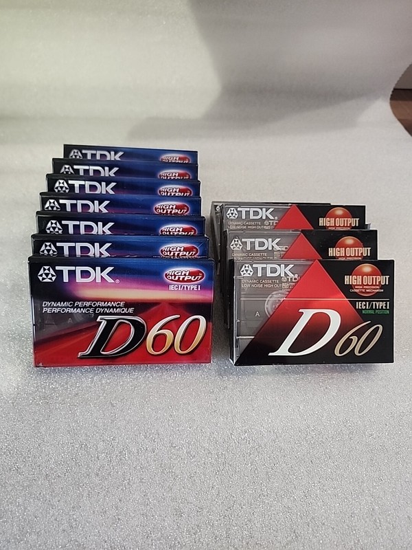 Lot of 12 NEW Sealed High Output TDK  RECORDABLE BLANK CASSETTE TAPES- NIP D60