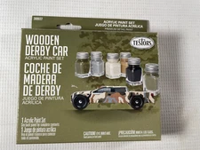 Testors Acrylic Paint Set Wooden Derby Car Kit Camouflage Camo Colors