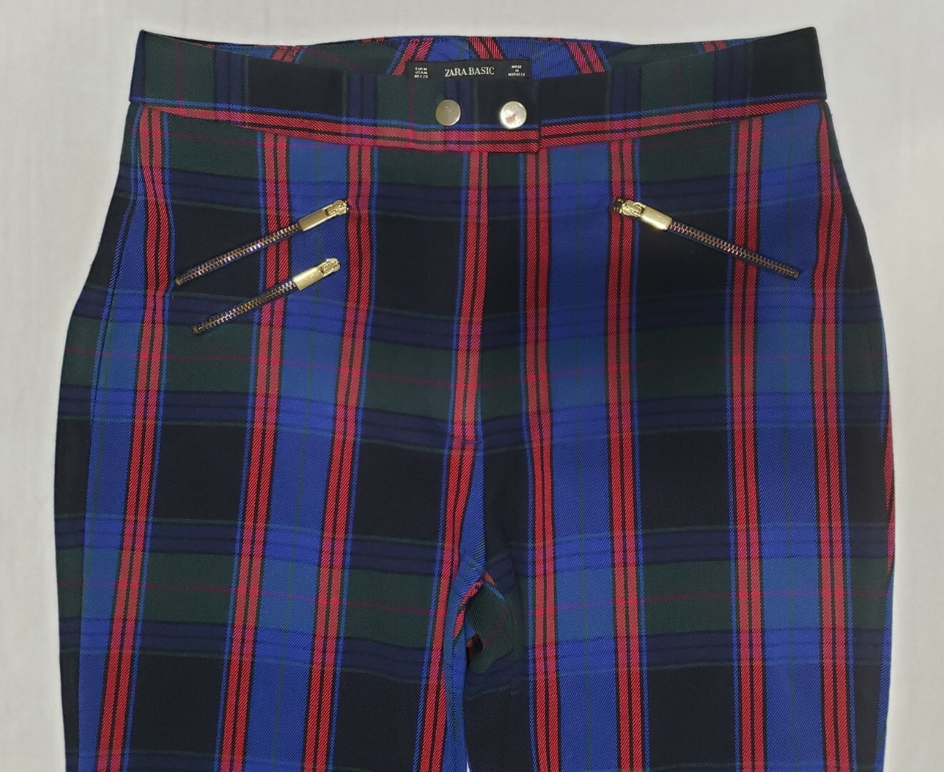 Zara Basic Black Multicolored Pants Zip Pockets W… - image 2