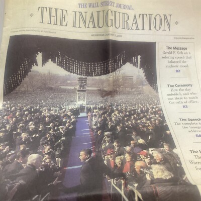  The Wall Street Journal Newspaper THE INAUGURATION Jan. 21, 2009 Obama Sec R 