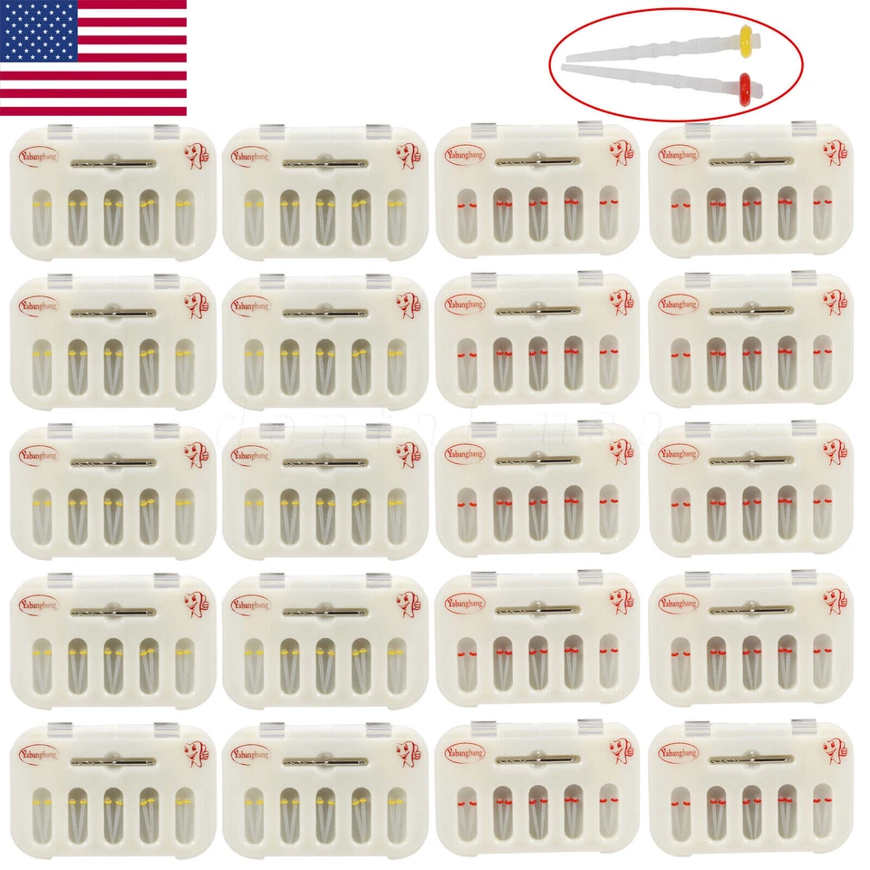 Dental Fiber Post Resin Screw Thread Quartz Drills Yellow/Red USPS CEFDA - Image 3 of 4