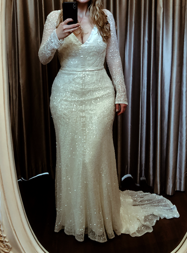 Karen Willis Homes Ivory Beaded Wedding Dress | Size 10 UK - Picture 2 of 15