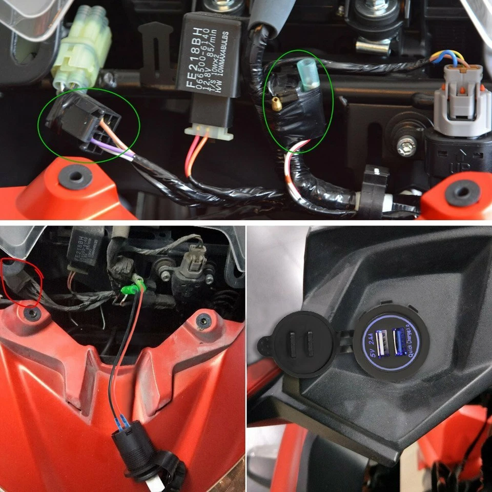 Cargador USB de motocicleta para Kawasaki Versys650 Versys1000 VersysX300 Ninja400/650 Foto 4 de 4