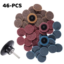46 PCS 2" Roll Lock Grinder Quick Change Discs Holder Surface Conditioning Disc