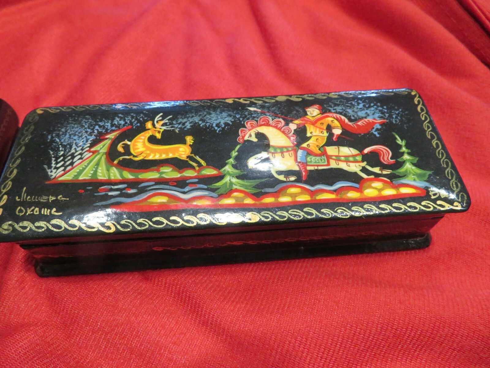 Russian Trinket Box Russian Wooden Trinket Box Hand Painted Trinket Box
