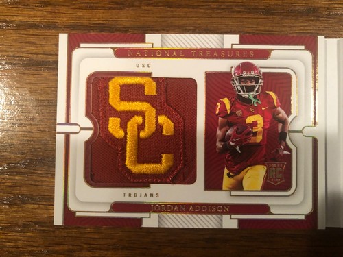 Jordan Addison 2023 National Treasures Collegiate RPA RC Team Logo Booklet 5/5 - Picture 2 of 6
