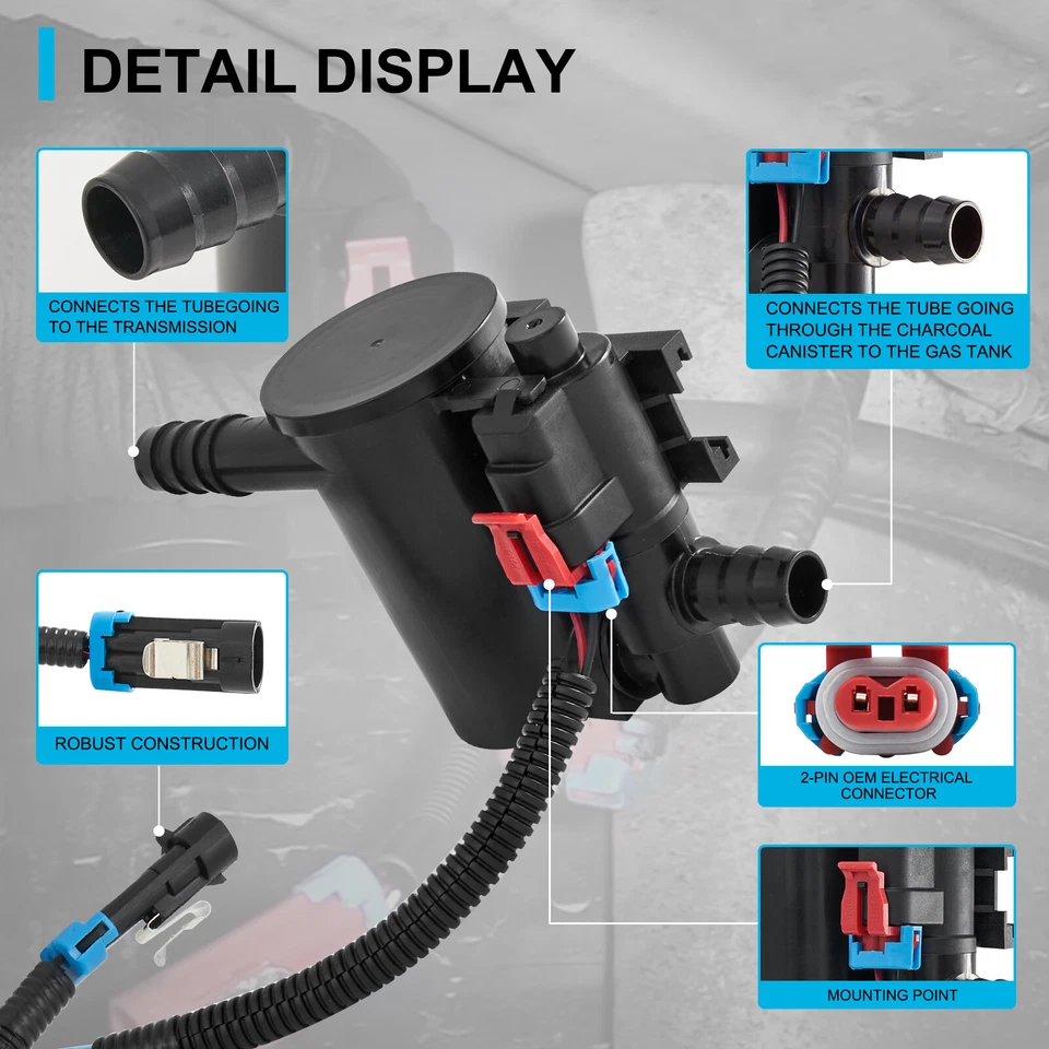 Electroválvula de ventilación de bote de vapor EVAP para Chevrolet Silverado GMC Sierra 1500 Foto 4 de 4