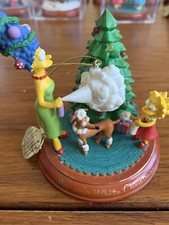 Simpsons Bradford Marge  s White Christmas Illuminated Tree Ornament 2004 NEW