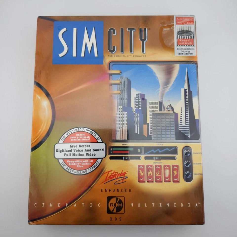 SimCity: Enhanced CD-ROM, 1993, Big Box, New & Sealed - Image 2 of 4