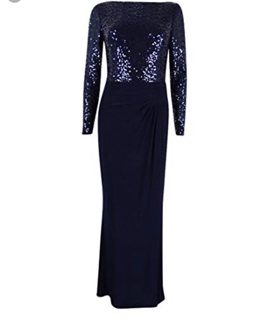 navy sequin maxi dress