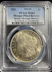 1921 "HOT 50" Morgan Silver  $1  PCGS MS62  PIT REV & STRUCK THRU OBV