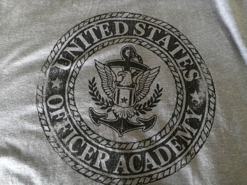 United States  Officer Academy  XL T Shirt cotton polyester blend Gray NWOT