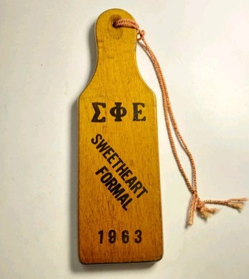 Vintage Sigma Phi Epsilon 1963 Sweetheart Formal Dance Fraternity Paddle 8''