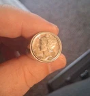 Vintage Men's Lind Mercury Dime Sterling Silver 925 Coin Ring Size 11 Not Scrap