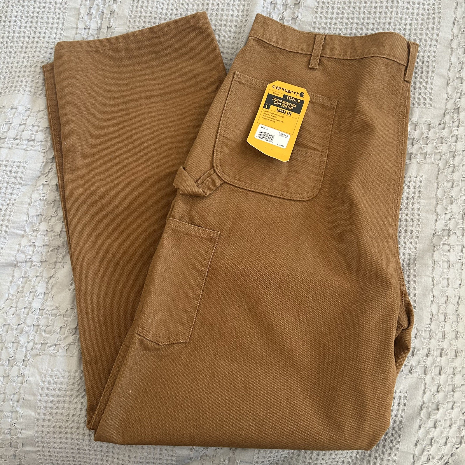 New Carhartt Loose Fit Washed Duck Utility Work Pant NWT 44/36 Brown thumbnail 3