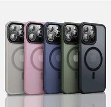 For iPhone 14 15 PRO, PRO MAX Frosted Case Mag Safe Shockproof Cover- REAL VIDEO