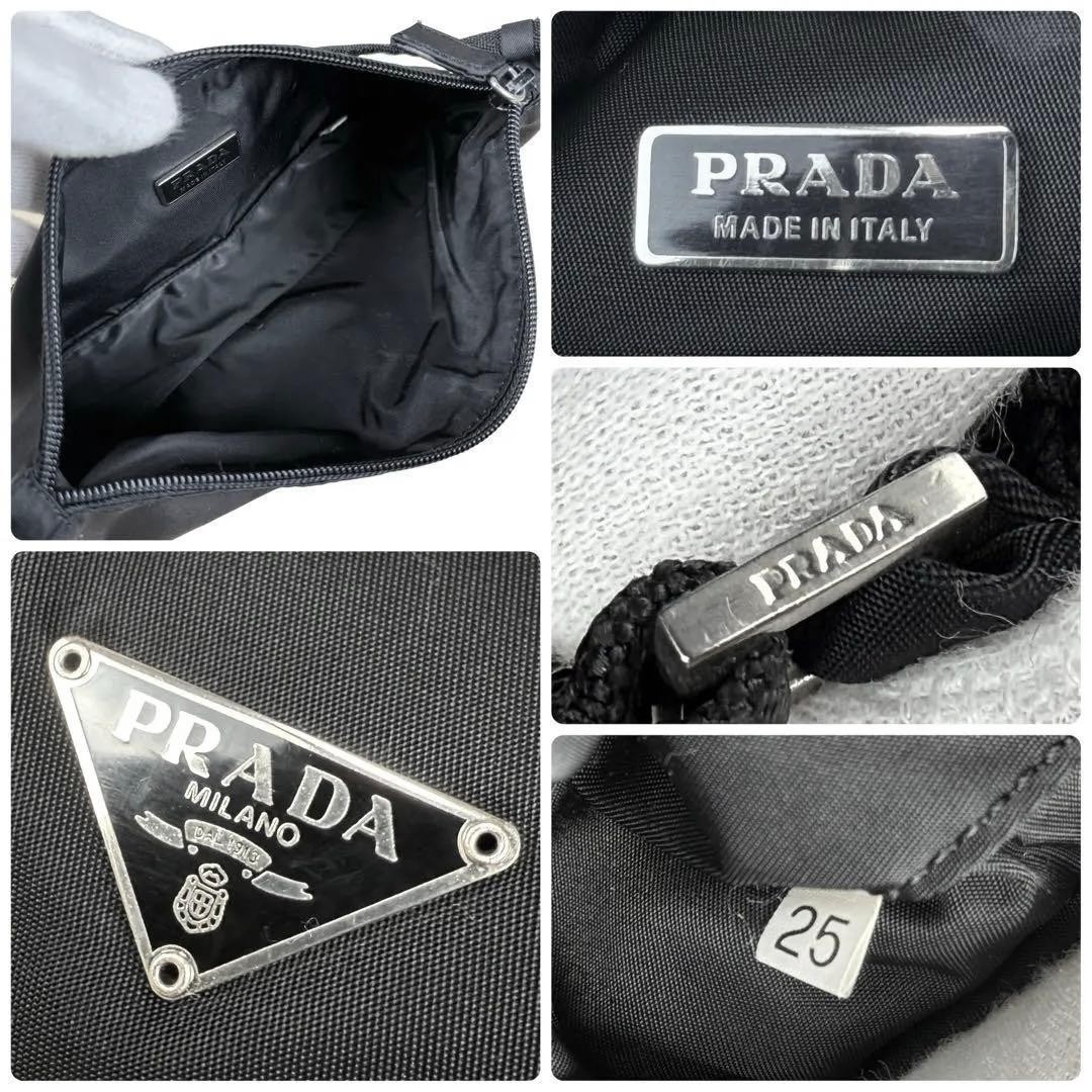 PRADA Triangular Logo Nylon Accessory Pouch Black… - image 9