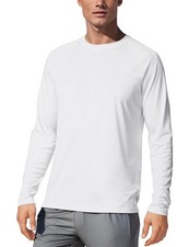 Mens UPF 50 Long Sleeve Sun Protection Quick Dry Athletic Tee Shirt