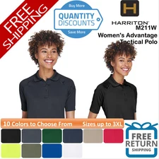 🔥 Harriton Women Advantage Tactical Polo Short Sleeve Shirt Up To 3XL M211W