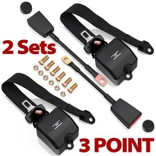 2 Set Adjustable 3 Point Seat Belts Universal Retractable Seat Belt Car Vehicle