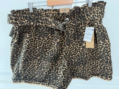 Short Jean Léopard Taille 50 Élastiquée  + Ceinture  4 Poches  - Photo 1/4