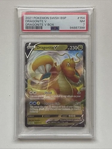 2021 Pokemon SWSH BSP Black Star Promo Dragonite V Box #154 Fragonite V PSA 7