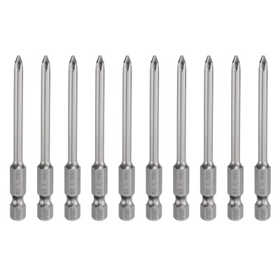 10pcs Magnetic Phillips Screwdriver Bit PH1 1/4'' Hex Shank 75mm Long 4mm Rod