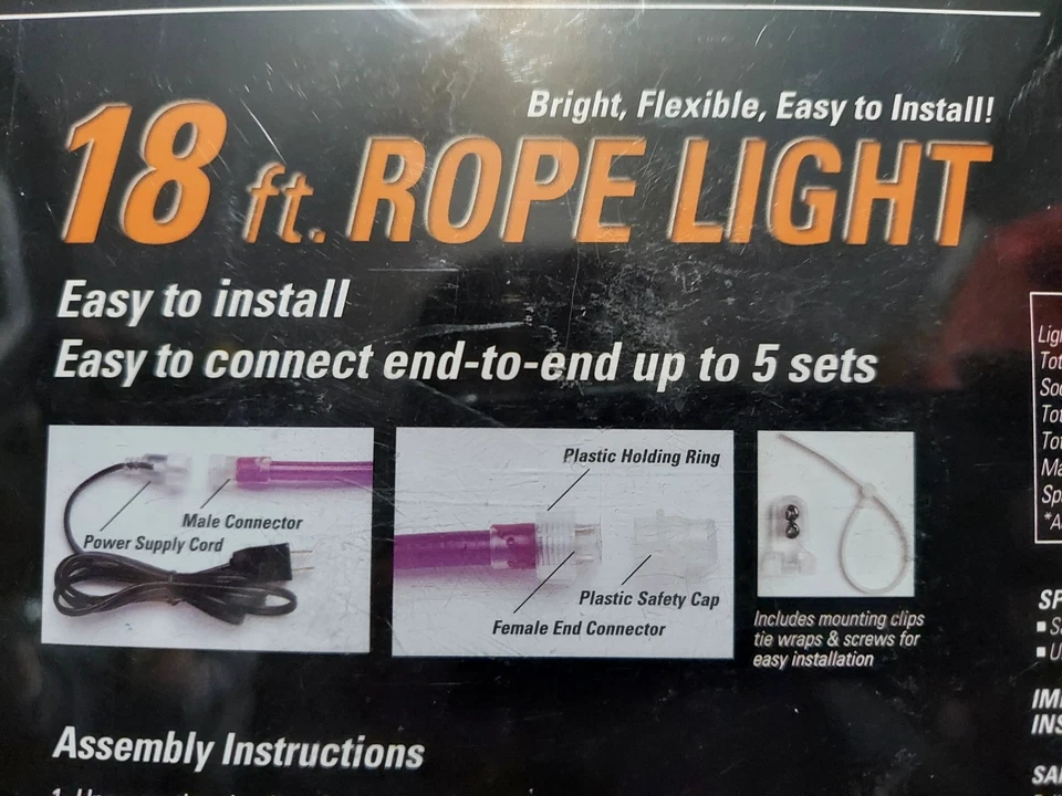 Decoración de Halloween GE 18 pies cuerda púrpura bombillas 216 luces interior y exterior Foto 3 de 4